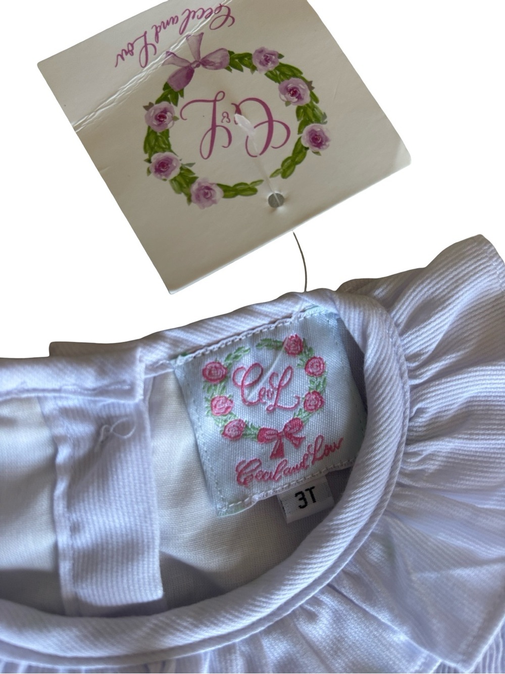 Cecil & Lou NWT White Baby Blue Smocked Bubble Romper Bows 3T - Picture 5 of 6